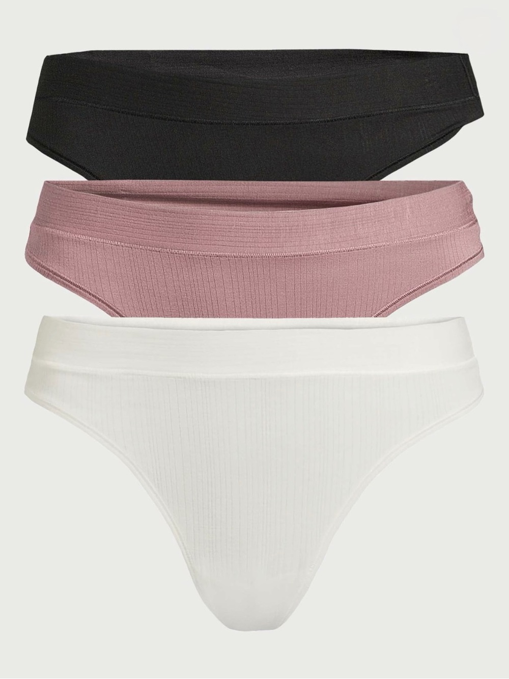 Ribbed Modal Thong Panties, 3-Pack